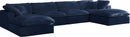 Cozy Navy Velvet Cloud Modular Sectional - Town Of Bargains Furniture - NY