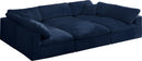 Cozy Navy Velvet Cloud Modular Sectional - Town Of Bargains Furniture - NY