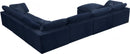 Cozy Navy Velvet Cloud Modular Sectional - Town Of Bargains Furniture - NY