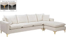 Naomi Cream Velvet 2pc. Reversible Sectional - Town Of Bargains Furniture - NY