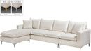 Naomi Cream Velvet 2pc. Reversible Sectional - Town Of Bargains Furniture - NY