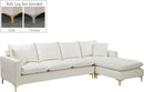 Naomi Cream Velvet 2pc. Reversible Sectional - Town Of Bargains Furniture - NY