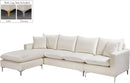 Naomi Cream Velvet 2pc. Reversible Sectional - Town Of Bargains Furniture - NY