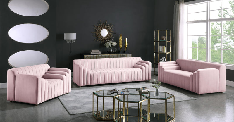 Naya Pink Velvet Loveseat - Town Of Bargains Furniture - NY