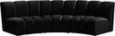Infinity Black Velvet 3pc. Modular Sectional - Town Of Bargains Furniture - NY
