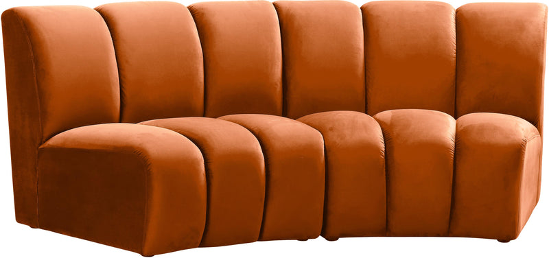 Infinity Cognac Velvet 2pc. Modular Sectional