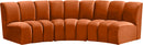 Infinity Cognac Velvet 3pc. Modular Sectional - Town Of Bargains Furniture - NY