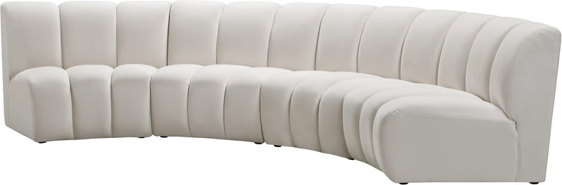 Infinity Cream Velvet 4pc. Modular Sectional - Town Of Bargains Furniture - NY