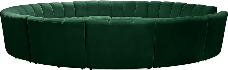 Infinity Green Velvet 12pc. Modular Sectional