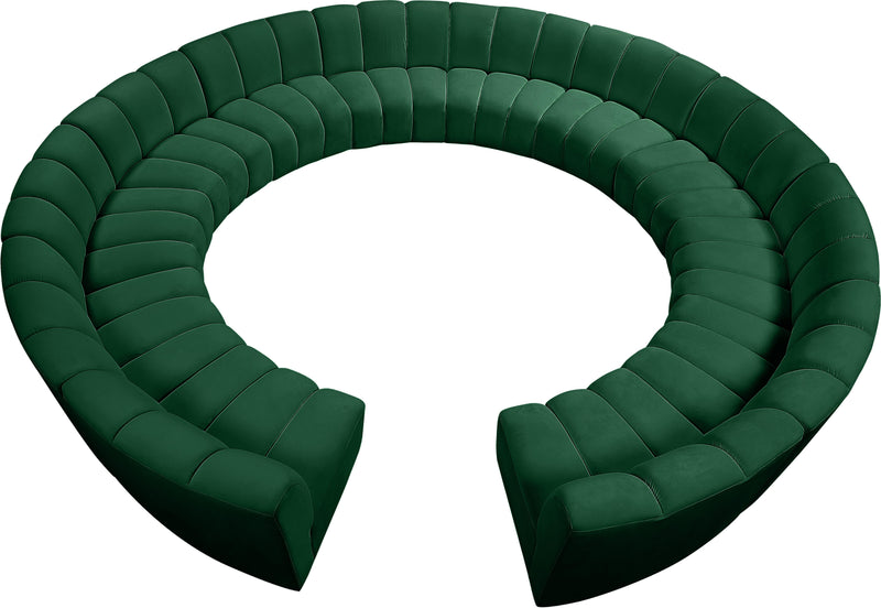 Infinity Green Velvet 12pc. Modular Sectional image