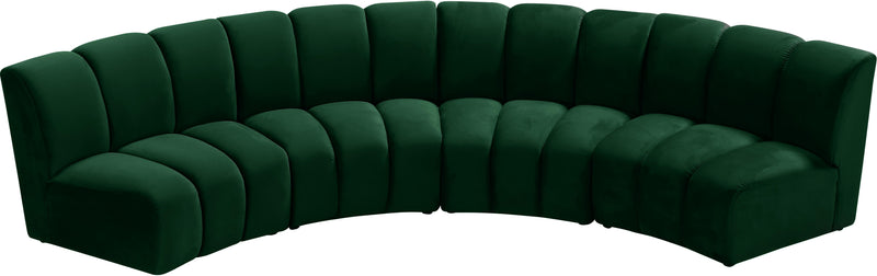 Infinity Green Velvet 4pc. Modular Sectional