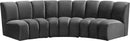 Infinity Grey Velvet 3pc. Modular Sectional - Town Of Bargains Furniture - NY