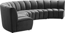 Infinity Grey Velvet 5pc. Modular Sectional - Town Of Bargains Furniture - NY