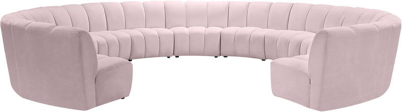 Infinity Pink Velvet 11pc. Modular Sectional