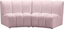 Infinity Pink Velvet 2pc. Modular Sectional - Town Of Bargains Furniture - NY