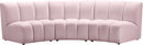 Infinity Pink Velvet 3pc. Modular Sectional - Town Of Bargains Furniture - NY
