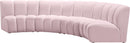 Infinity Pink Velvet 4pc. Modular Sectional - Town Of Bargains Furniture - NY