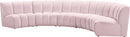 Infinity Pink Velvet 5pc. Modular Sectional - Town Of Bargains Furniture - NY