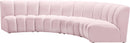 Infinity Pink Velvet 4pc. Modular Sectional - Town Of Bargains Furniture - NY