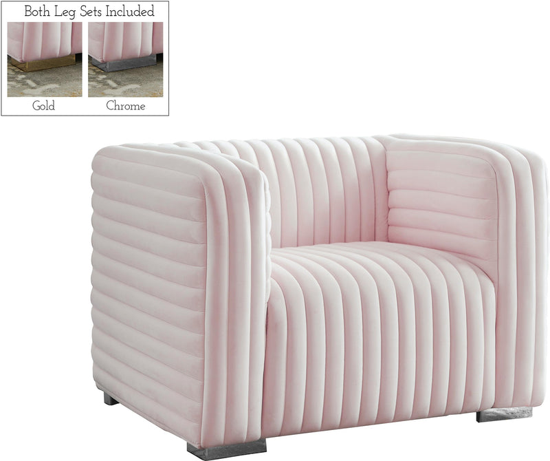 Ravish Pink Velvet Chair