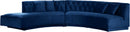 Kenzi Navy Velvet 2pc. Sectional - Town Of Bargains Furniture - NY
