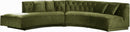 Kenzi Olive Velvet 2pc. Sectional - Town Of Bargains Furniture - NY