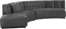 Kenzi Grey Velvet 2pc. Sectional - Town Of Bargains Furniture - NY