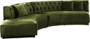 Kenzi Olive Velvet 2pc. Sectional - Town Of Bargains Furniture - NY