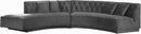 Kenzi Grey Velvet 2pc. Sectional - Town Of Bargains Furniture - NY