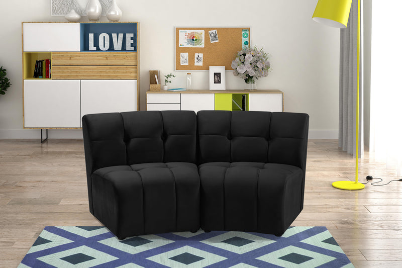 Limitless Black Velvet 2pc. Modular Sectional