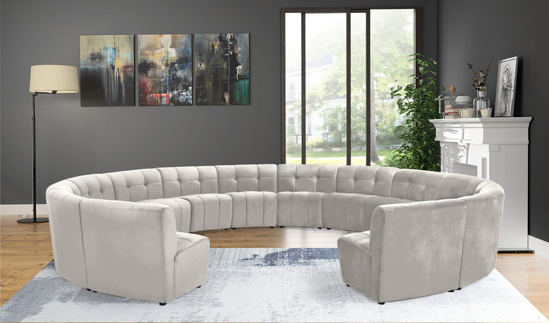 Limitless Cream Velvet 14pc. Modular Sectional