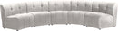 Limitless Cream Velvet 5pc. Modular Sectional
