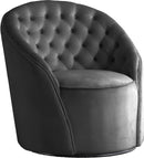 Alessio Grey Velvet Accent Chair - Town Of Bargains Furniture - NY