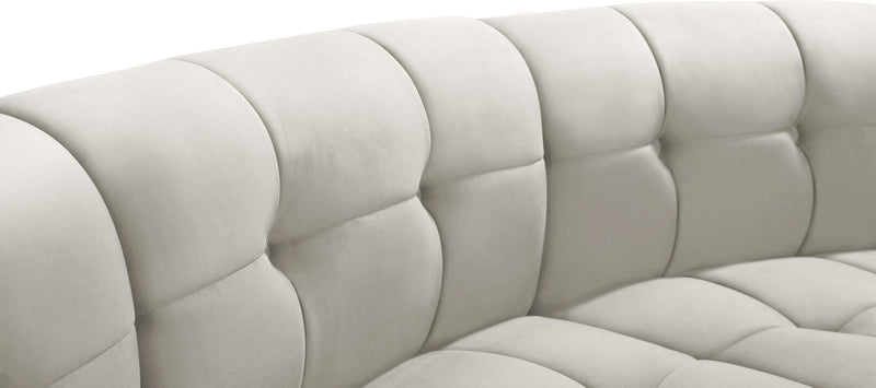 Limitless Cream Velvet 5pc. Modular Sectional - Town Of Bargains Furniture - NY
