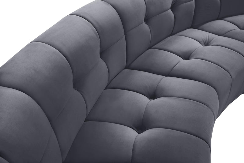 Limitless Grey Velvet 7pc. Modular Sectional