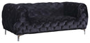 Mercer Black Velvet Loveseat - Town Of Bargains Furniture - NY