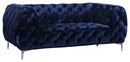Mercer Navy Velvet Loveseat - Town Of Bargains Furniture - NY