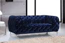 Mercer Navy Velvet Loveseat - Town Of Bargains Furniture - NY
