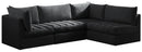 Jacob Black Velvet Modular Sectional - Town Of Bargains Furniture - NY