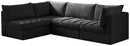 Jacob Black Velvet Modular Sectional - Town Of Bargains Furniture - NY