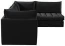 Jacob Black Velvet Modular Sectional - Town Of Bargains Furniture - NY