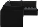 Jacob Black Velvet Modular Sectional - Town Of Bargains Furniture - NY