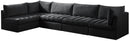 Jacob Black Velvet Modular Sectional - Town Of Bargains Furniture - NY