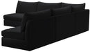 Jacob Black Velvet Modular Sectional - Town Of Bargains Furniture - NY