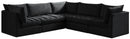 Jacob Black Velvet Modular Sectional - Town Of Bargains Furniture - NY