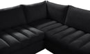 Jacob Black Velvet Modular Sectional - Town Of Bargains Furniture - NY