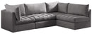Jacob Grey Velvet Modular Sectional - Town Of Bargains Furniture - NY