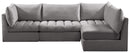 Jacob Grey Velvet Modular Sectional - Town Of Bargains Furniture - NY