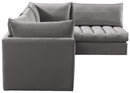 Jacob Grey Velvet Modular Sectional - Town Of Bargains Furniture - NY