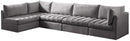 Jacob Grey Velvet Modular Sectional - Town Of Bargains Furniture - NY